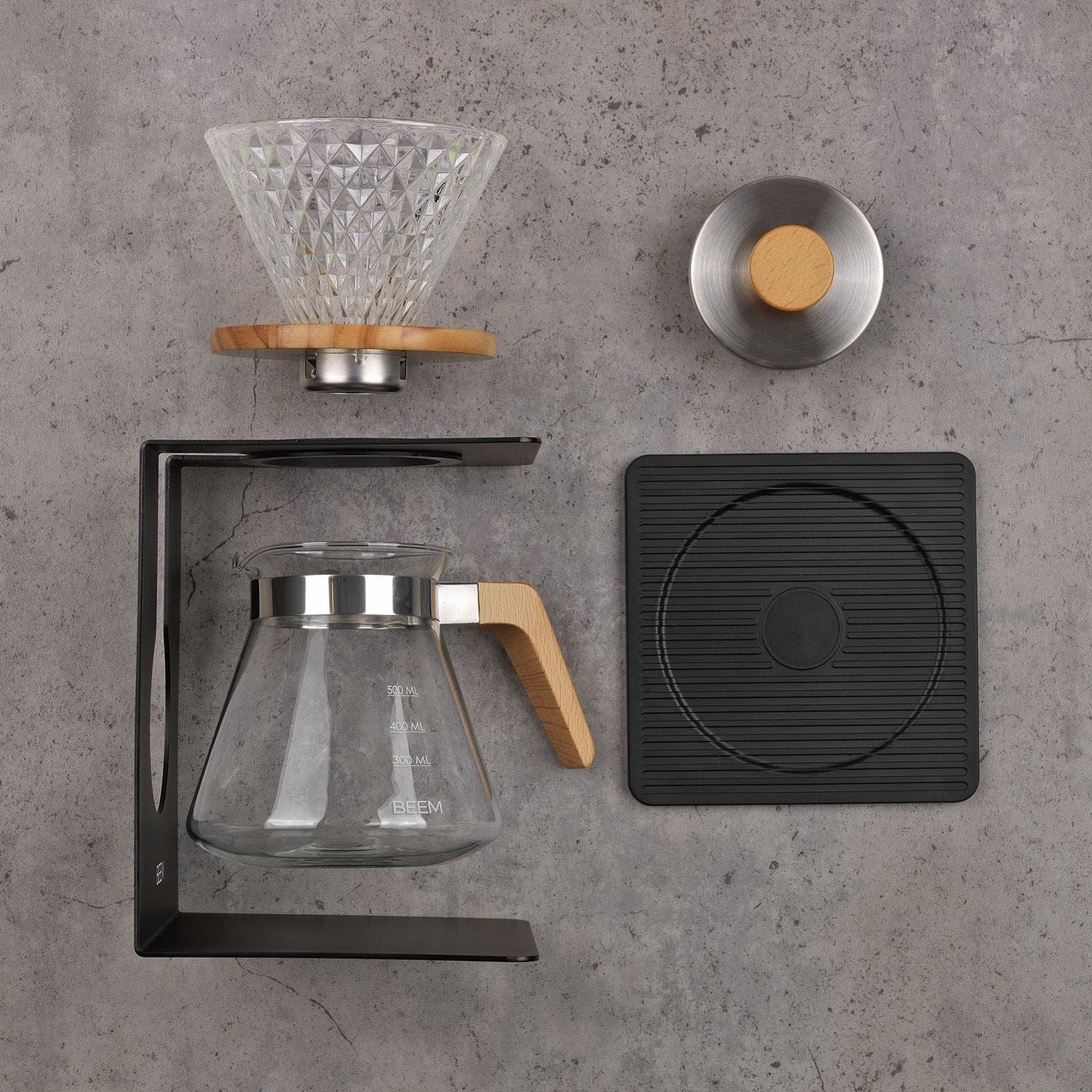 BEEM kaffetraktersett Pour Over tre- og krystallook